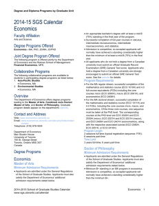 International Economics - School of Graduate Studies