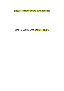 Waste Local Law [insert year]