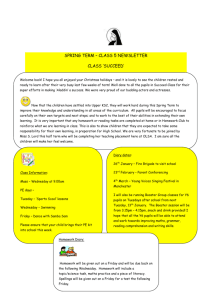 SPRING TERM – CLASS 5 NEWSLETTER Welcome back! I hope