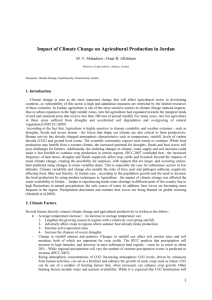 Impact of Climate Change on Agricultural Production in Jordan