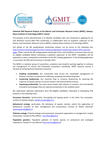 Potential PhD Research Projects at the Marine and Freshwater