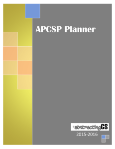 APCSP Pacing Calendar 2015-16