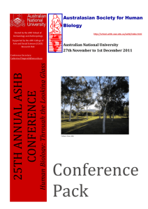 Conference Pack  - School of Archaeology and Anthropology