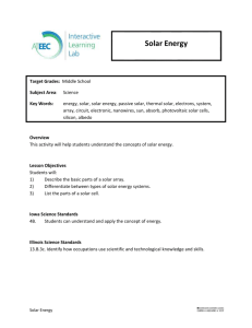 Solar Energy - ATEEC Interactive Learning Lab