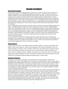 Social Studies COS Position Statements