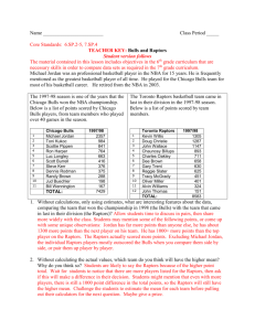 Bulls and Raptors: mean, median, spread