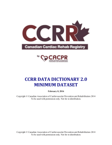 CCRR Data Dictionary Minimum Dataset