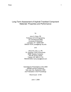 Long Term Assessment Trackbed Component . . . AREMA Paper