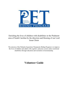 Volunteer Guide - Palmetto Equestrian Therapeutic Riding Program
