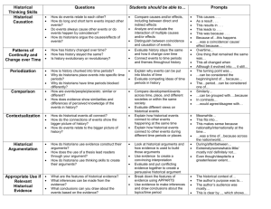 Historical Thinking Skills Questions Students should be able to