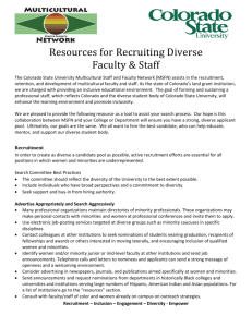 Candidate Qualifications and Experience in a Diverse Environment