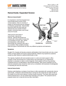 Internal Hemorrhoids - University Colon & Rectal Surgery