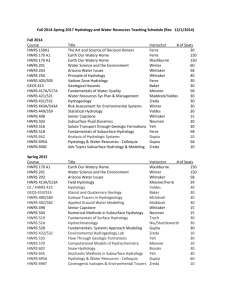 Fall 2014 through Spring 2017 - Department of Hydrology and Water