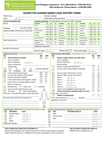 Case investigation form - National Institute for Communicable