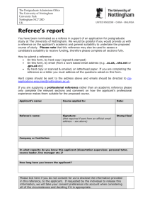 PG Reference Form - University of Nottingham