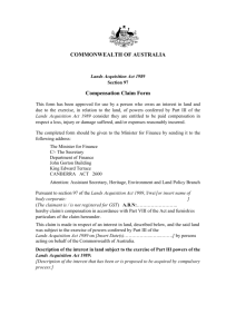 Section 97 - Compensation Claim Form