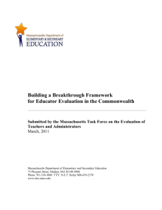 Report of the Massachusetts Task Force on the Evaluation of