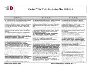 English IV Six Weeks Curriculum Map 2013