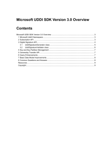 Microsoft UDDI SDK Version 3.0 Overview