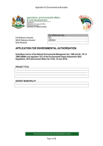 Application for Environmental Authorisation