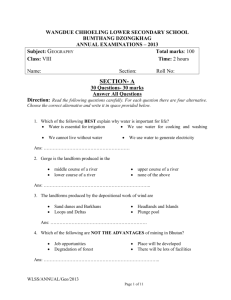 Geo paper 82013 - wangdue chhoeling lower secondary school