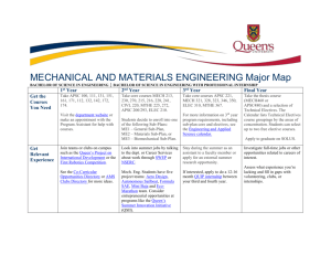 Mechanical and Materials Engineering Major Map