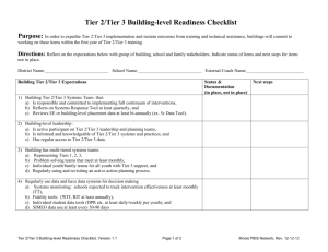 Tier 2/Tier 3 Building Level Readiness Checklist