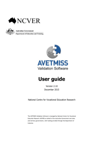 AVS user guide V2.2 - National Centre for Vocational Education