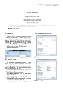 Paper Template - The 8th International Symposium on Mechanics of