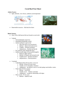 Coral Reef Fact Sheet