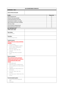 Coursefinder blank template for UG programmes