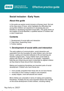 Social inclusion early years