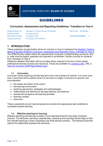 T-9 Curriculum Assessment Reporting Guidelines
