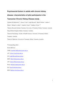 Figure 1. Description of the Tasmanian Chronic Kidney Disease