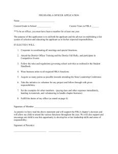 FBLA OFFICER APPLICATION * LOCAL CHAPTER