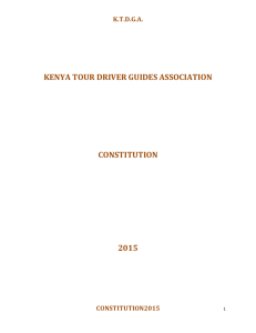 latest ktdga constitution - Kenya Tour Driver Guides Association