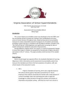 VASS White Paper on Assessment and Accountability in VA