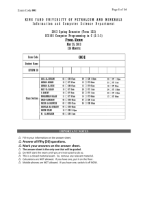 Final Exam - Term 122 - King Fahd University of Petroleum and