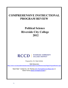 Political Science 2012 - Riverside Community College District