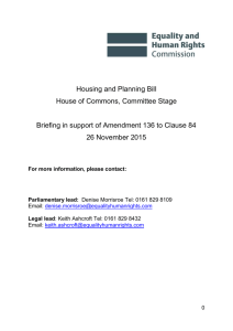 Housing and Planning Bill House of Commons Committee Stage