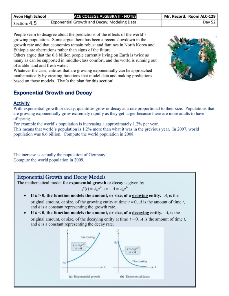 22.22 - Exponential Growth and Decay Throughout Exponential Growth And Decay Worksheet