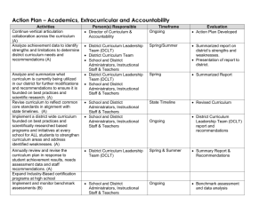 Action Plan – Academics, Extracurricular and Accountability
