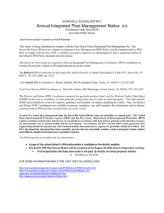 Annual Integrated Pest Management Notice 2014-2015