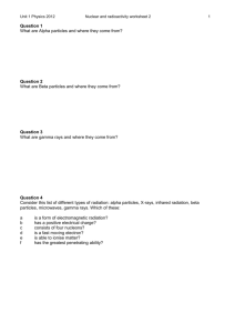 Atomic and Nuclear worksheet 2 2012