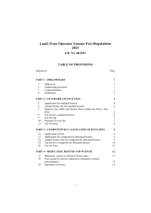 Land (Tour Operator Licence Fee) Regulations 2011