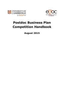 Postdoc competition handbook - Cambridge Enterprise