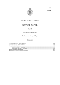 notice paper 83 - 22 may 2012