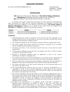 BANGALORE UNIVERSITY No. ACA-3/A3/SN/TOCBM/2012