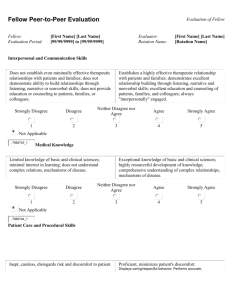 Fellow peer-to-peer evaluation and fellow self