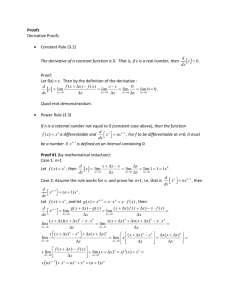 Complete Set of All Derivative Rules
